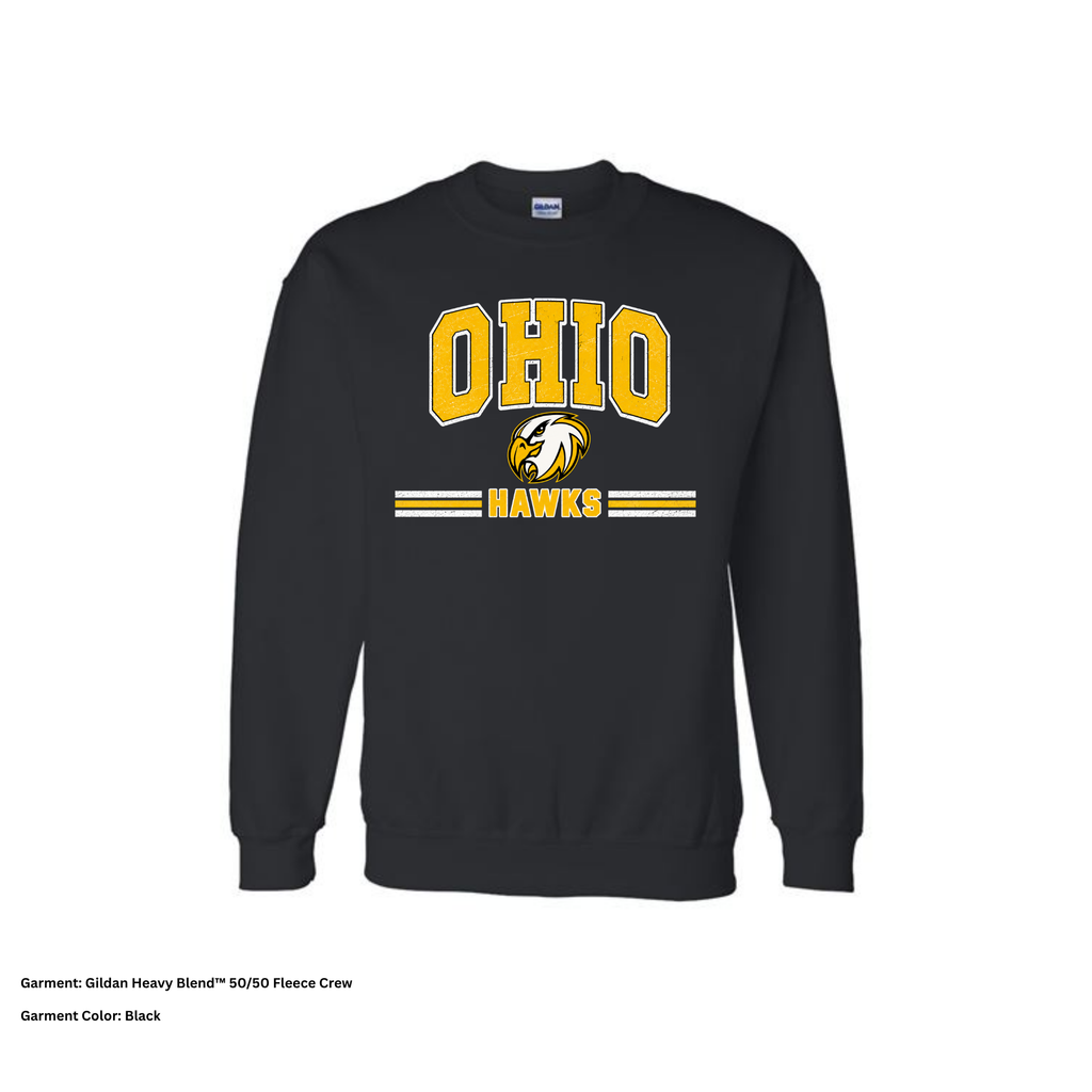 Ohio Hawks — Block — Crewneck Sweatshirt