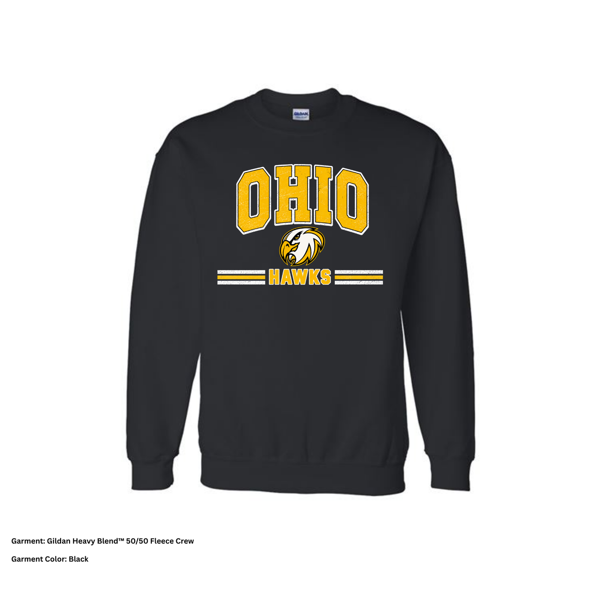 Ohio Hawks — Block — Crewneck Sweatshirt