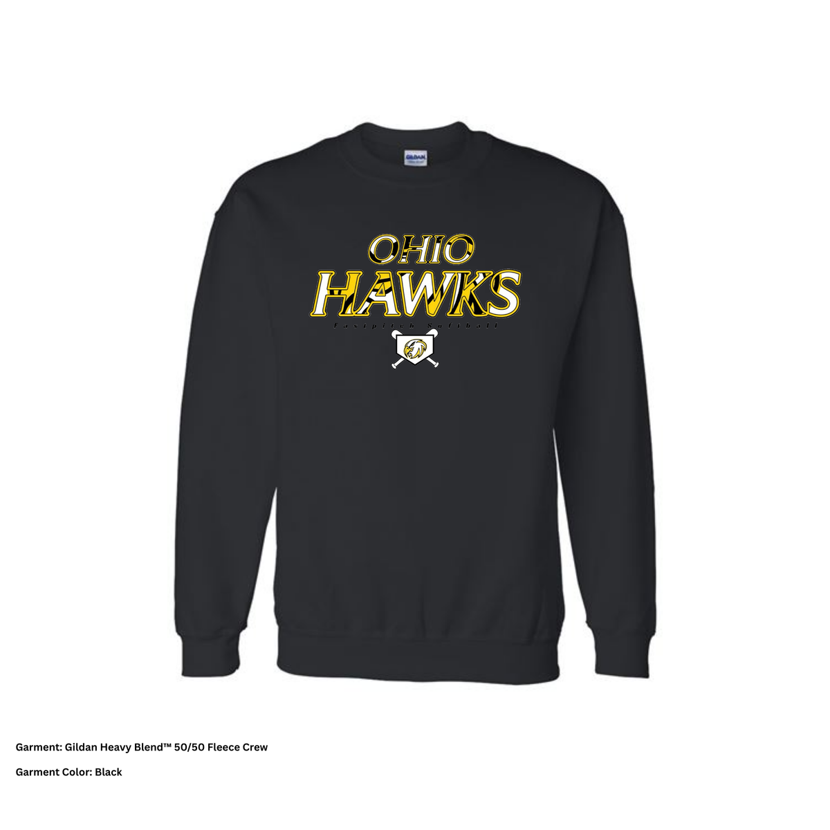 Ohio Hawks — Outline — Crewneck Sweatshirt