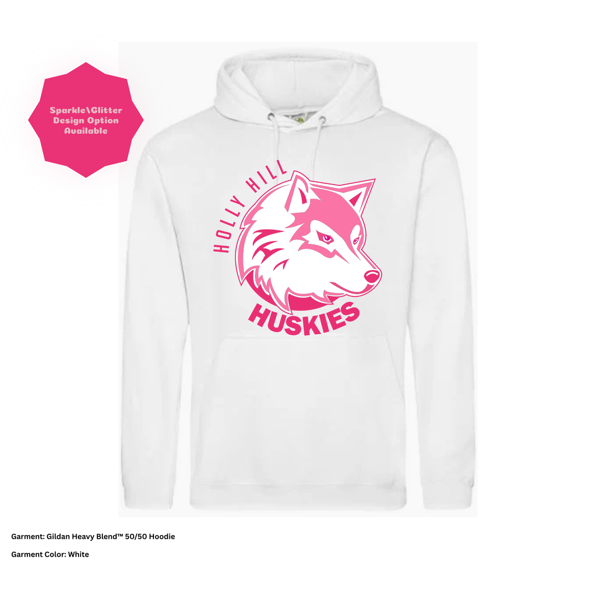 Holly Hill Huskies Block — Gildan Hoodie