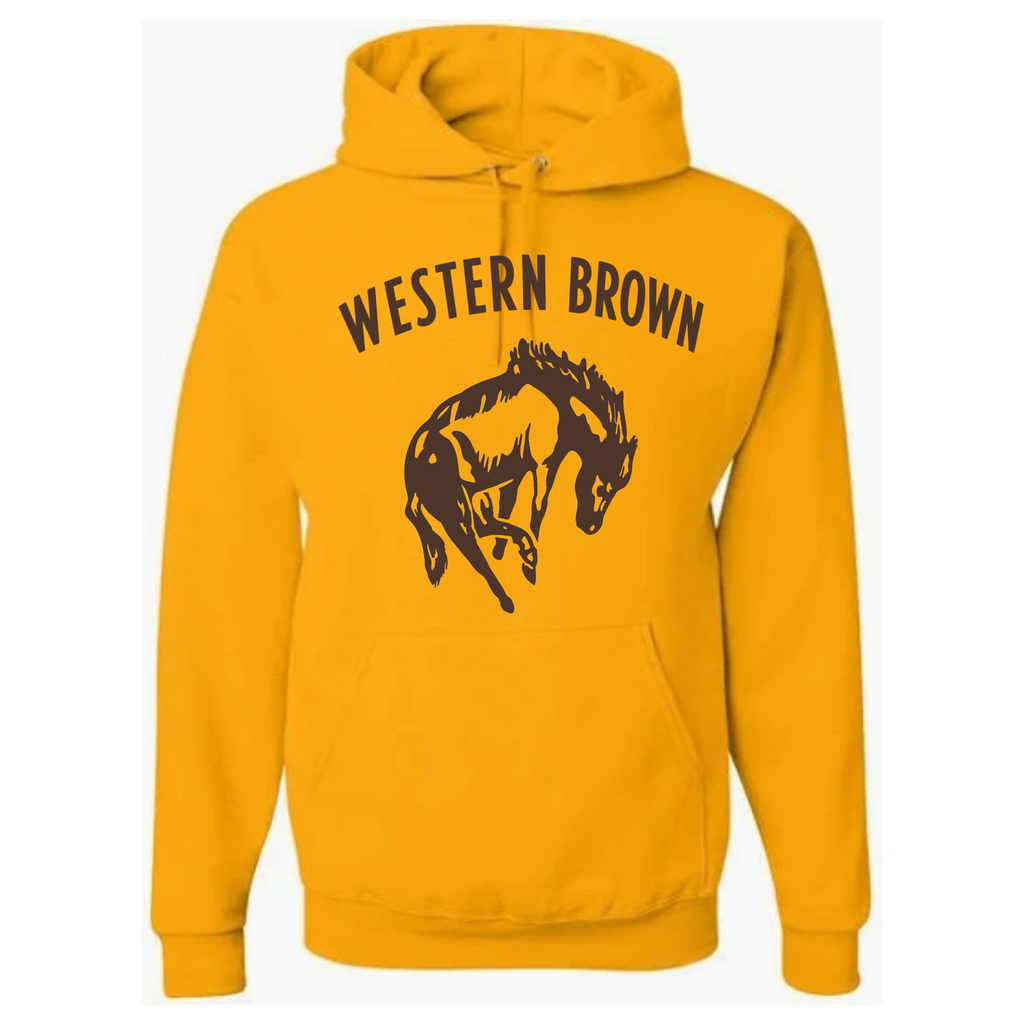 Western Brown Broncos — Horsepower — Youth Hoodie