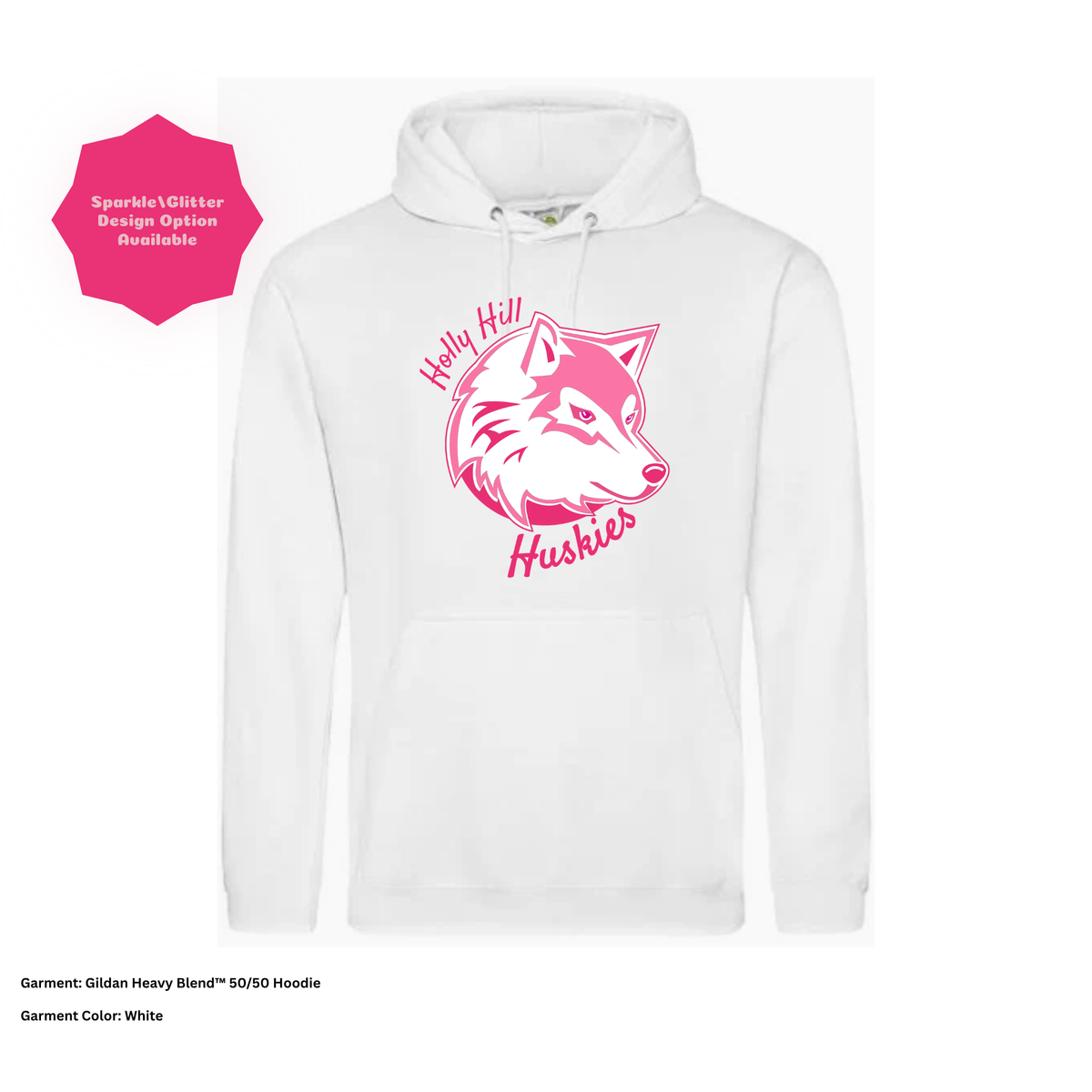 Holly Hill Huskies Script — Gildan Hoodie