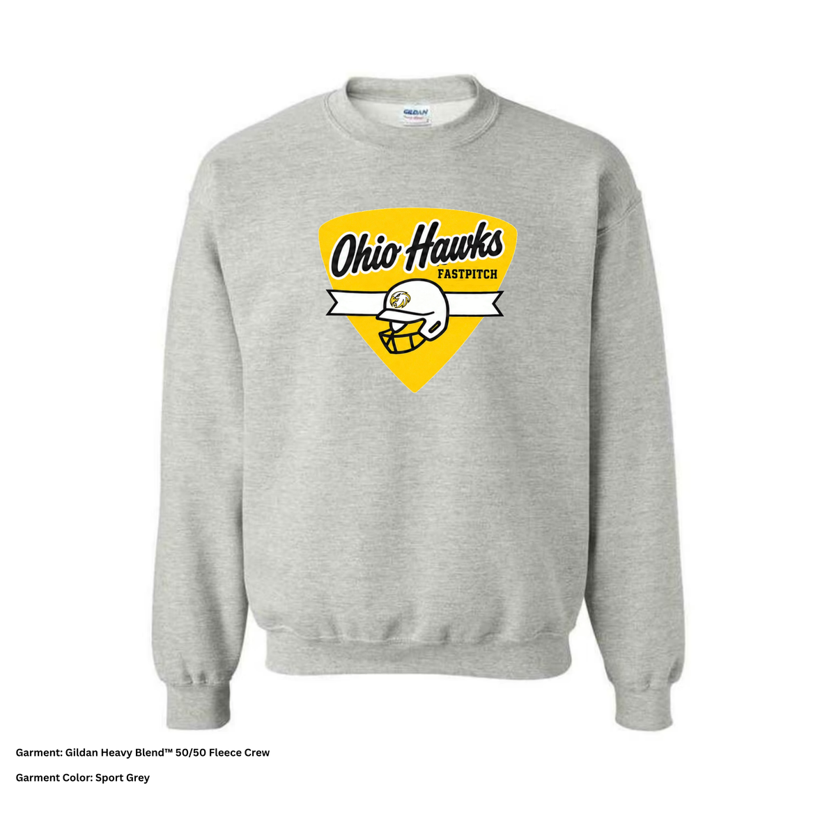 Ohio Hawks — Helmet Badge — Crewneck Sweatshirt