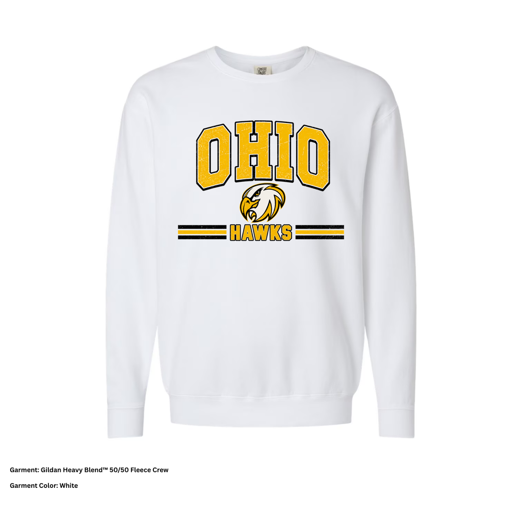 Ohio Hawks — Block — Crewneck Sweatshirt