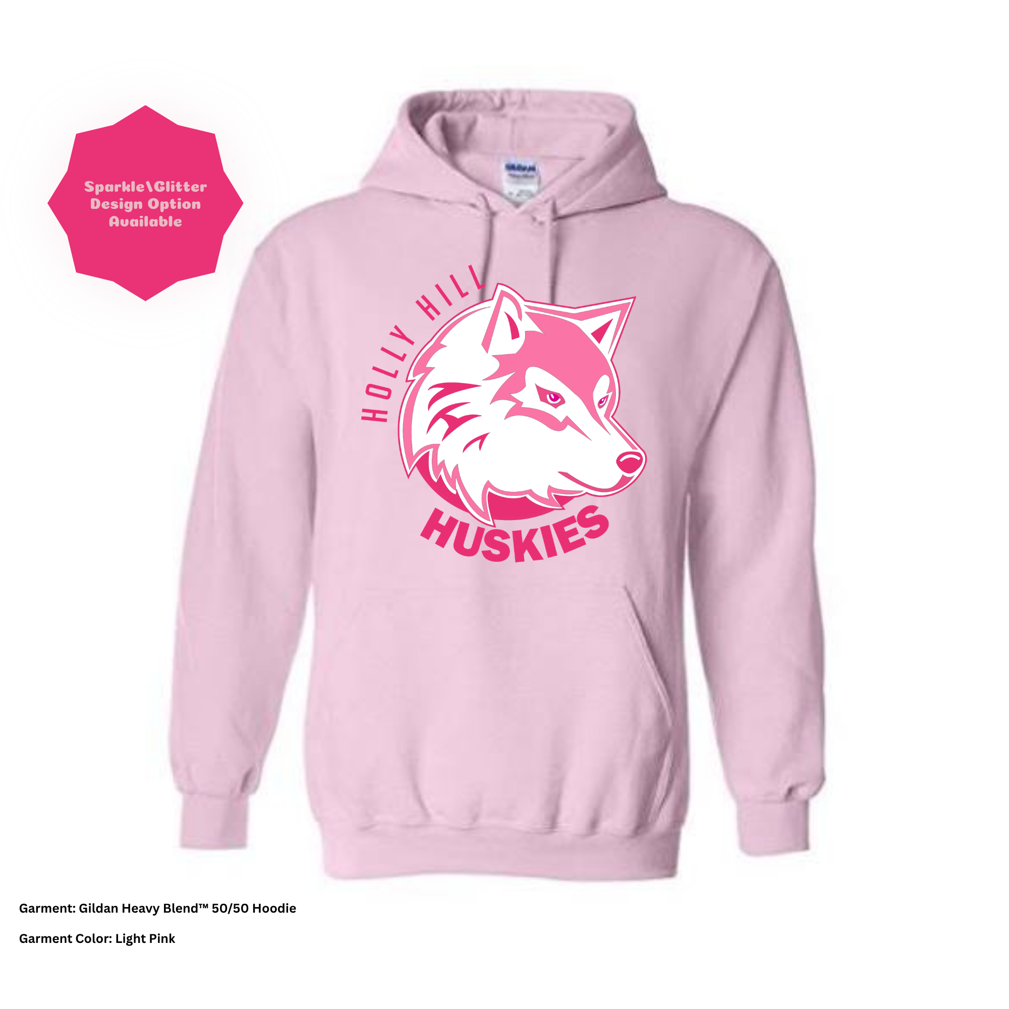 Holly Hill Huskies Block — Gildan Hoodie