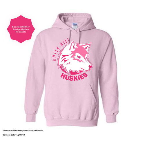 Holly Hill Huskies Block — Gildan Hoodie