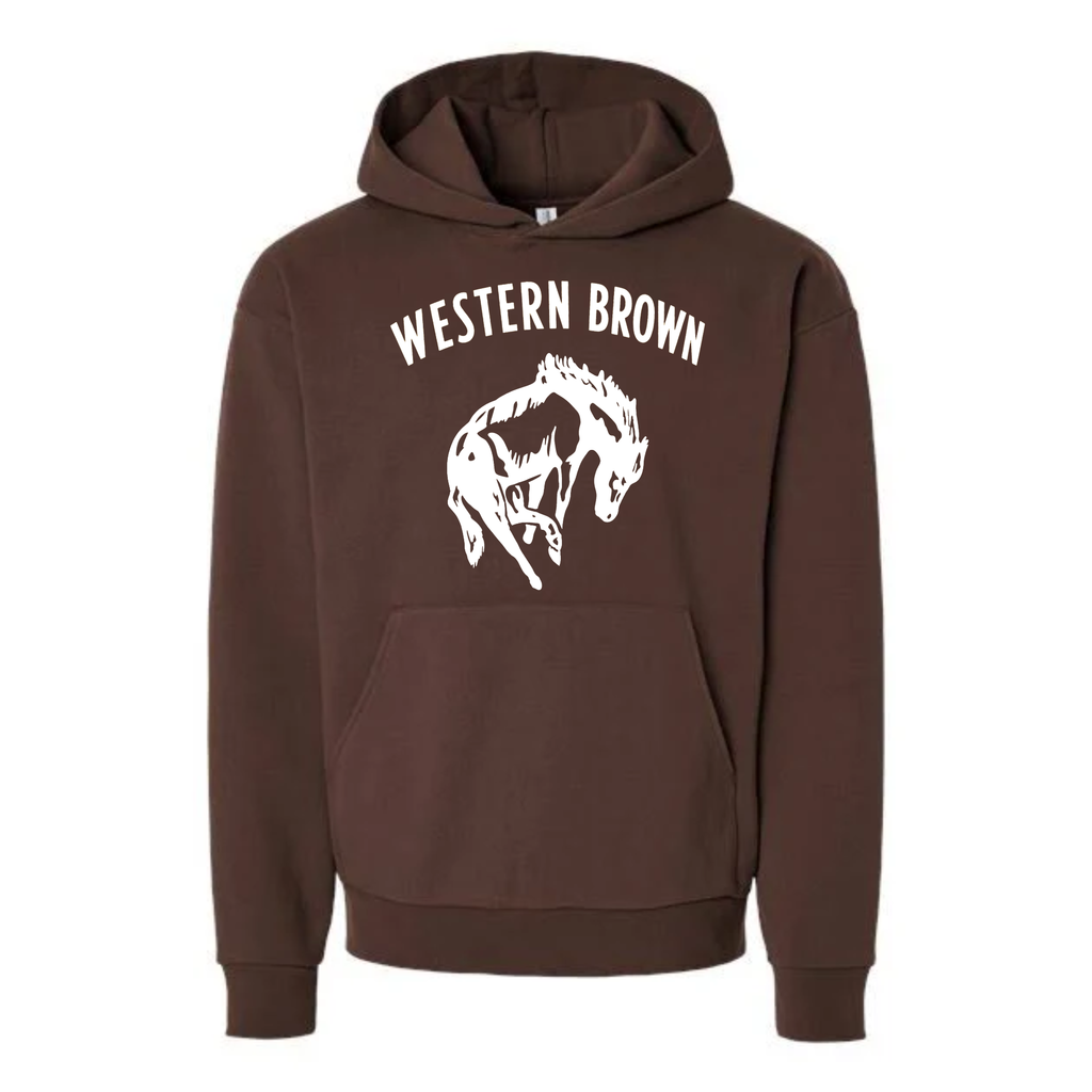 Western Brown Broncos — Horsepower — Adult Hoodie