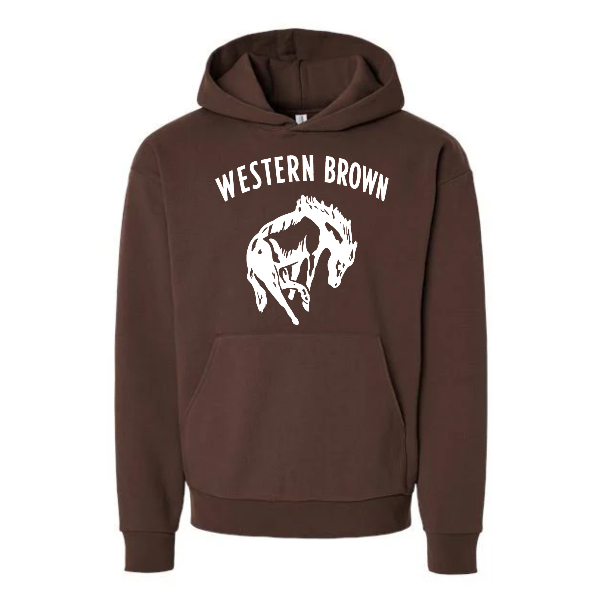 Western Brown Broncos — Horsepower — Adult Hoodie