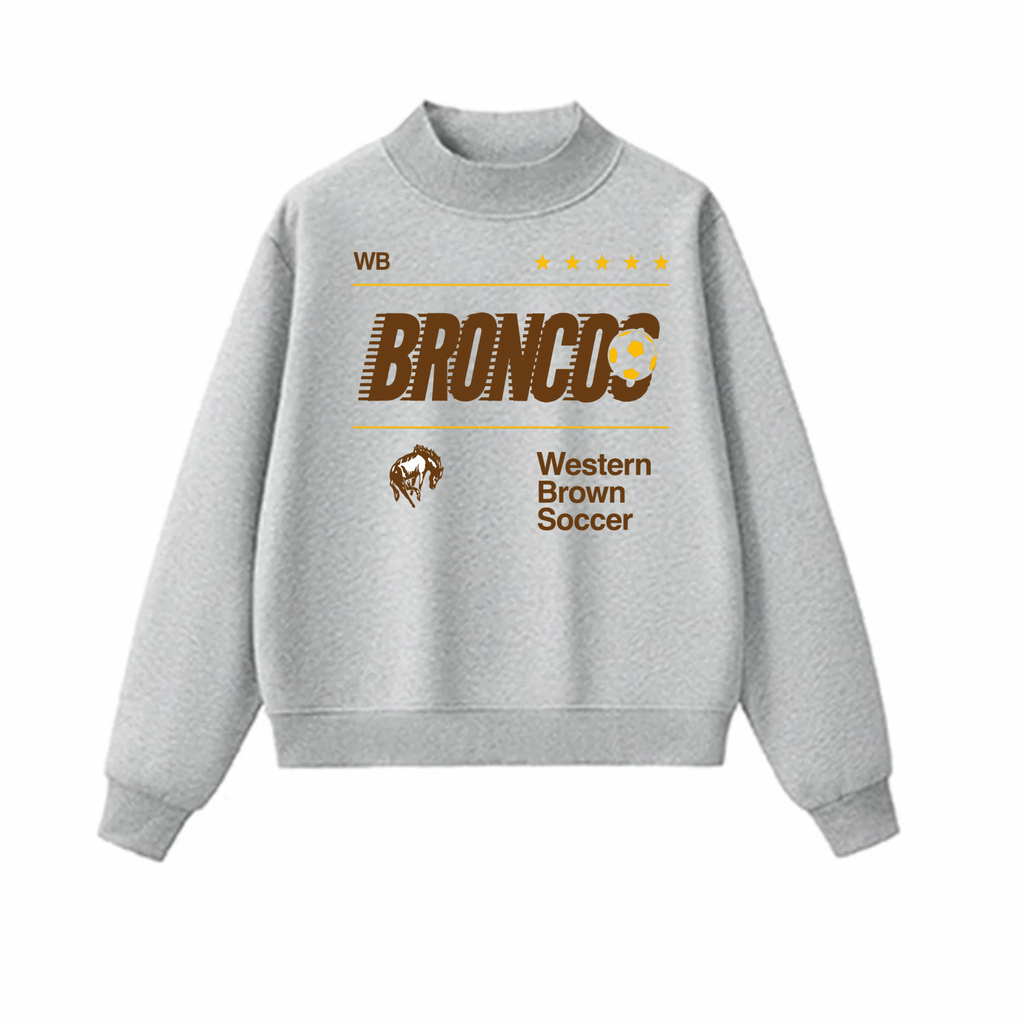 Western Brown Broncos — Fast Break — Adult Mock Neck Sweatshirt