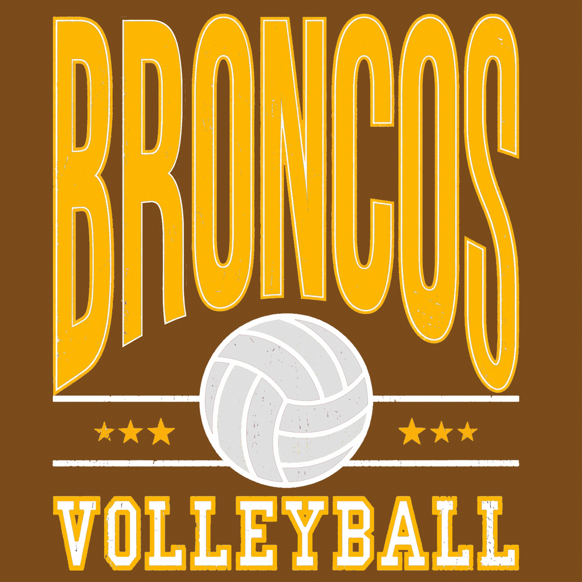 Western Brown Broncos — Six Stars — Adult Mock Neck Sweatshirt