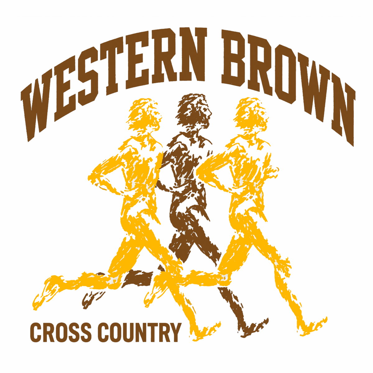 Western Brown Broncos — Broncos Cross Country — Adult Mock Neck Sweatshirt