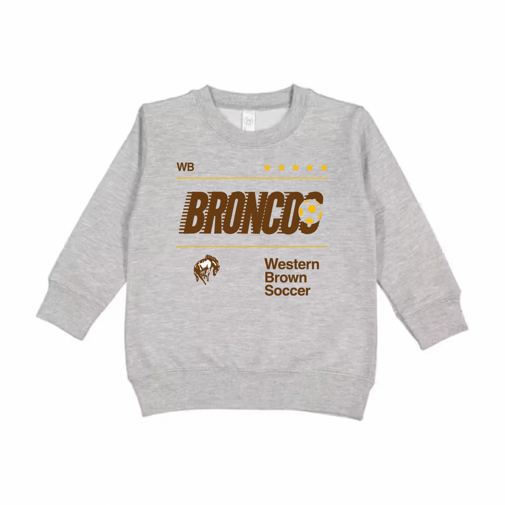 Western Brown Broncos — Fast Break — Children Crewneck Sweatshirt
