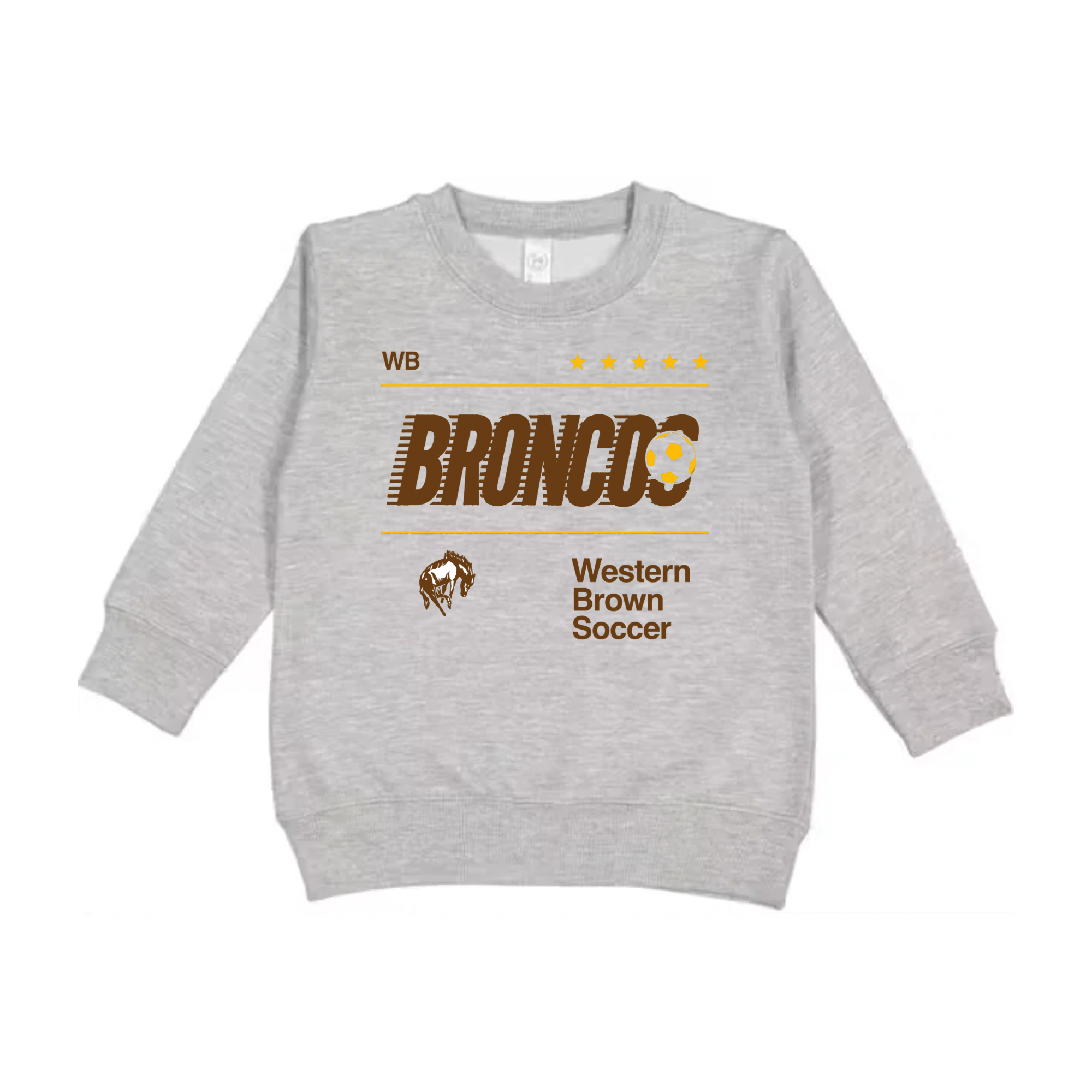 Western Brown Broncos — Fast Break — Children Crewneck Sweatshirt
