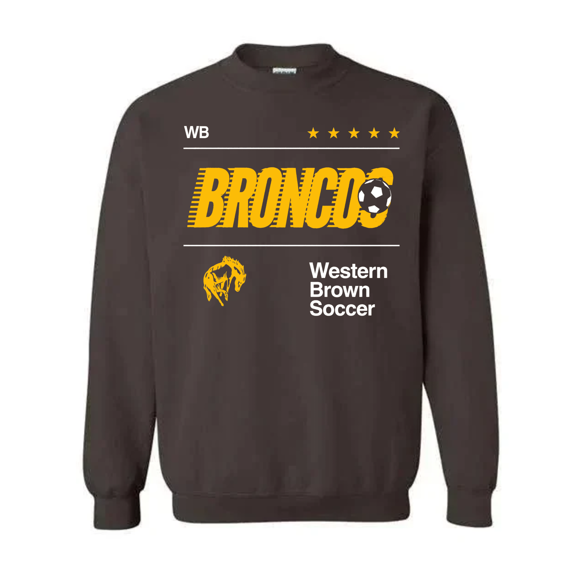 Western Brown Broncos — Fast Break — Youth Crewneck Sweatshirt