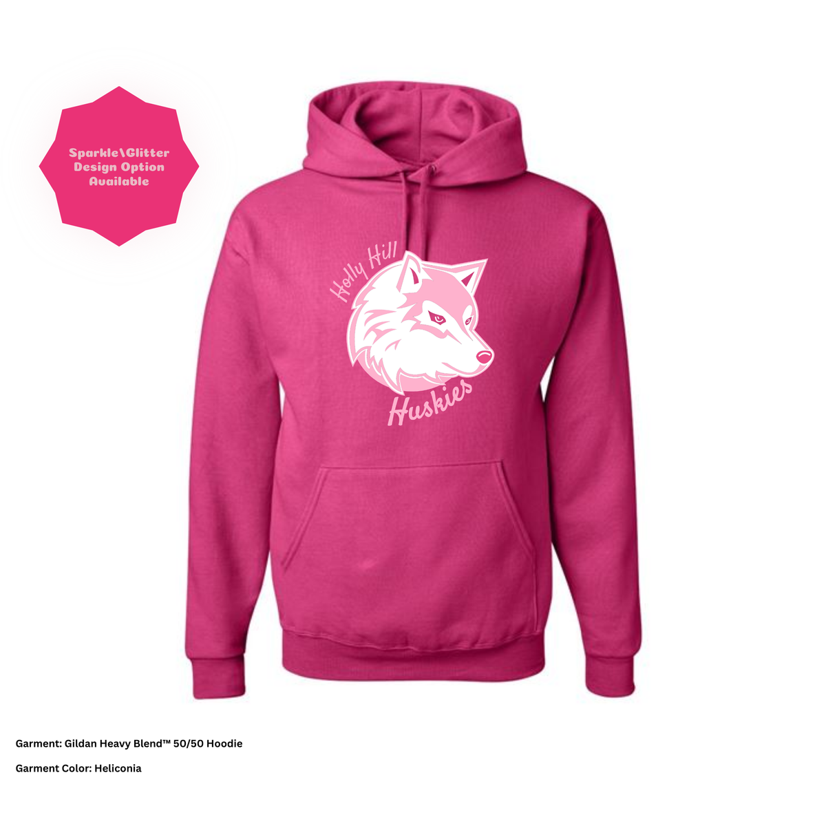 Holly Hill Huskies Script — Gildan Hoodie
