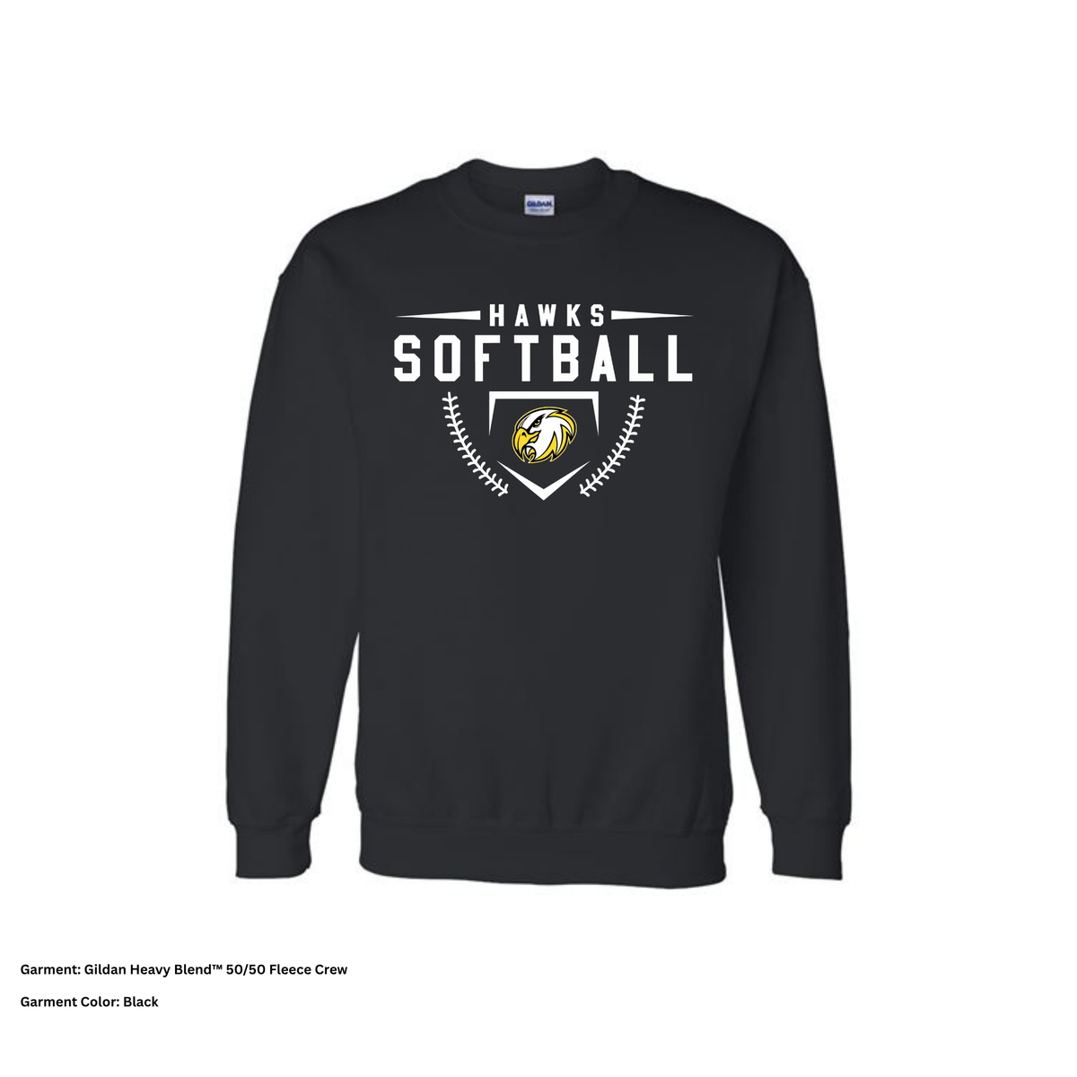 Ohio Hawks — Softball Badge — Crewneck Sweatshirt