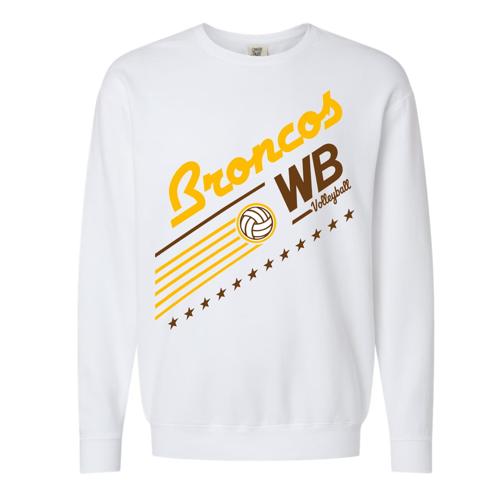 Western Brown Broncos — Broncos United – Volleyball — Youth Crewneck Sweatshirt