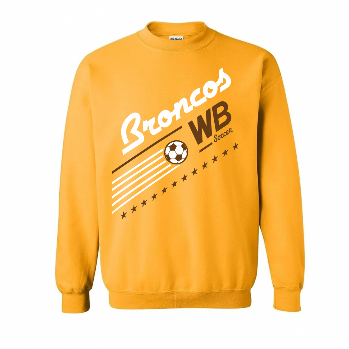 Western Brown Broncos — Bronco United — Youth Crewneck Sweatshirt
