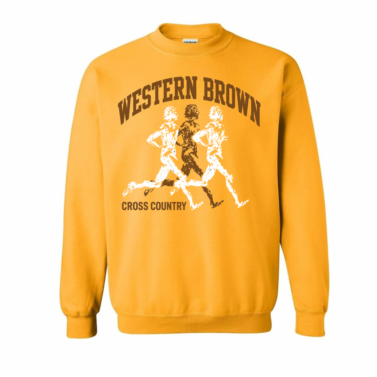 Western Brown Broncos — Broncos Cross Country — Youth Crewneck Sweatshirt