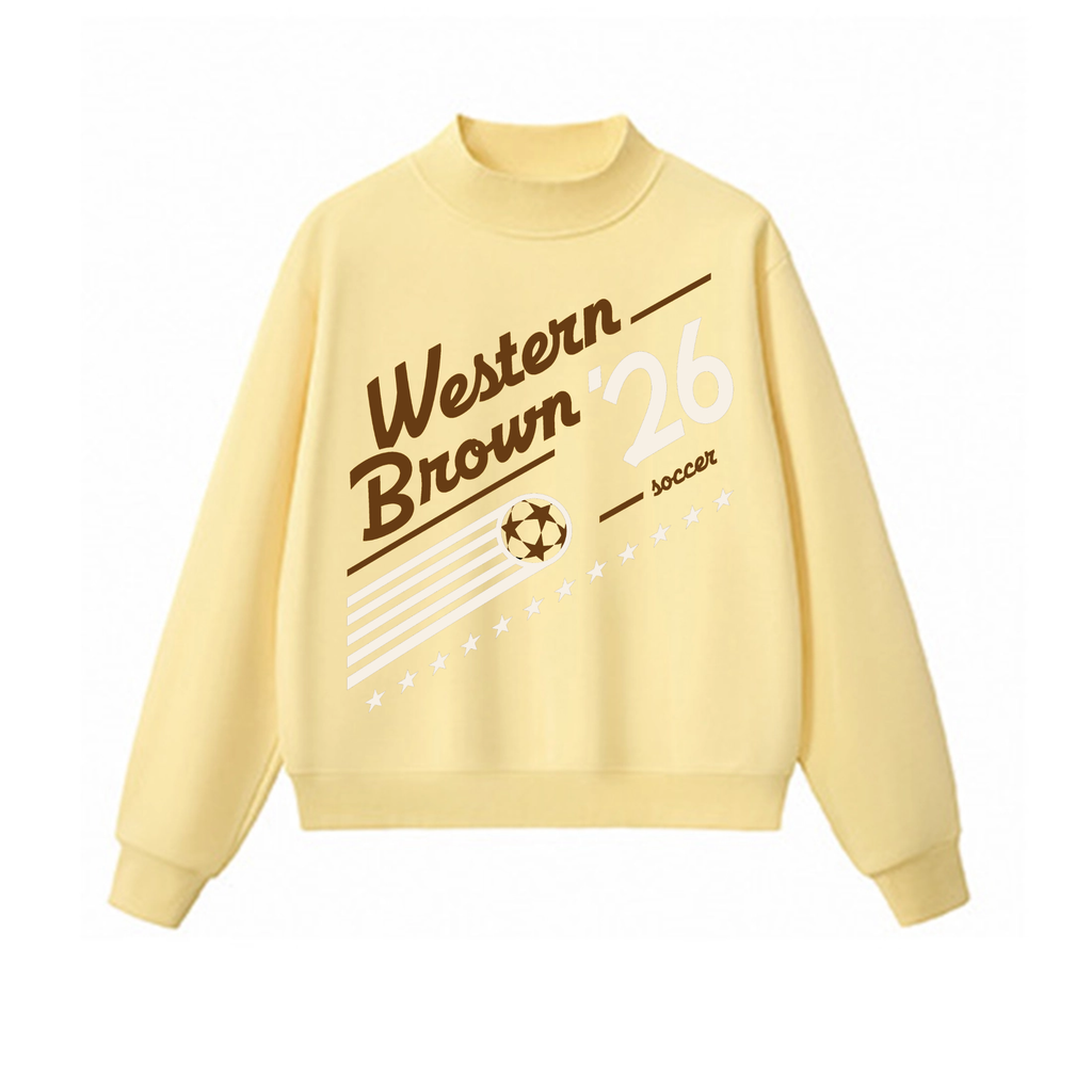 Western Brown Broncos — Pitch 26 — Adult Mock Neck Sweatshirt