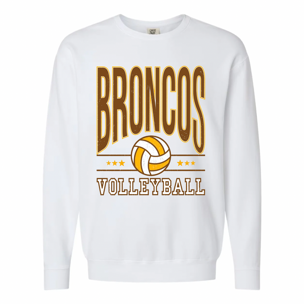 Western Brown Broncos — Six Stars — Adult Crewneck Sweatshirt