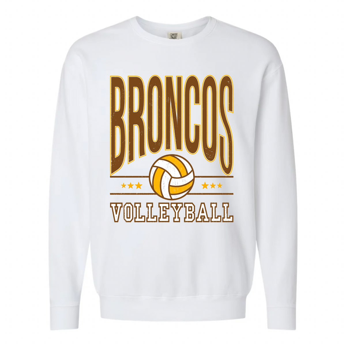 Western Brown Broncos — Six Stars — Adult Crewneck Sweatshirt