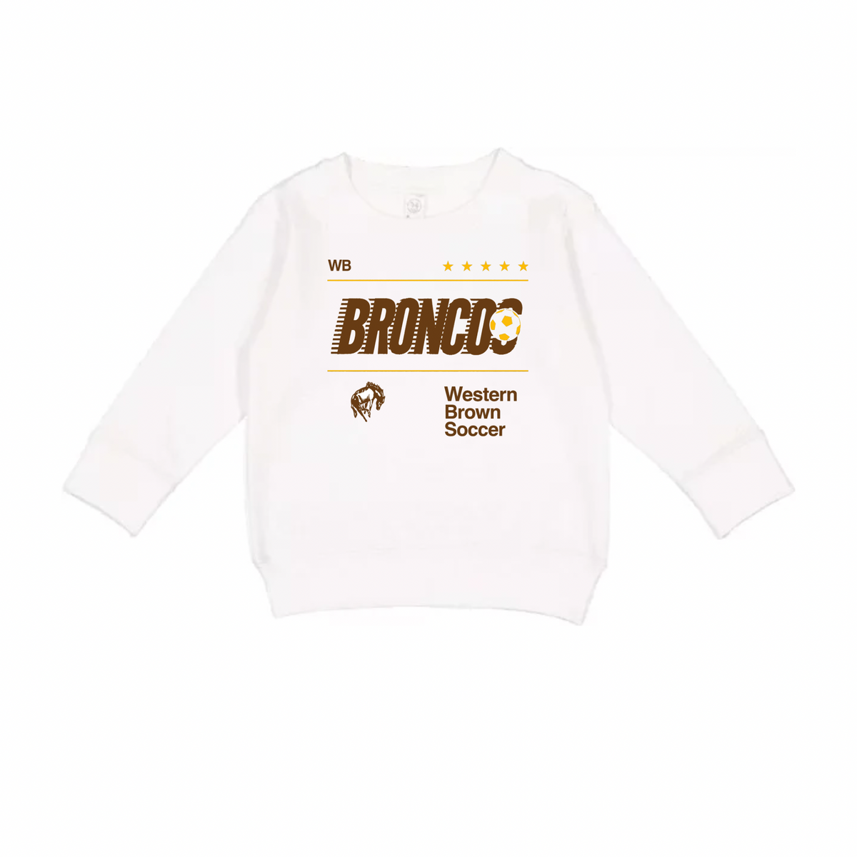 Western Brown Broncos — Fast Break — Children Crewneck Sweatshirt
