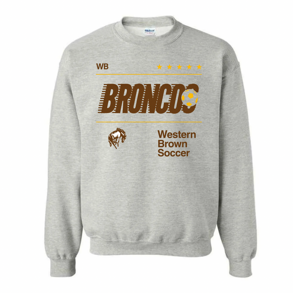 Western Brown Broncos — Fast Break — Youth Crewneck Sweatshirt