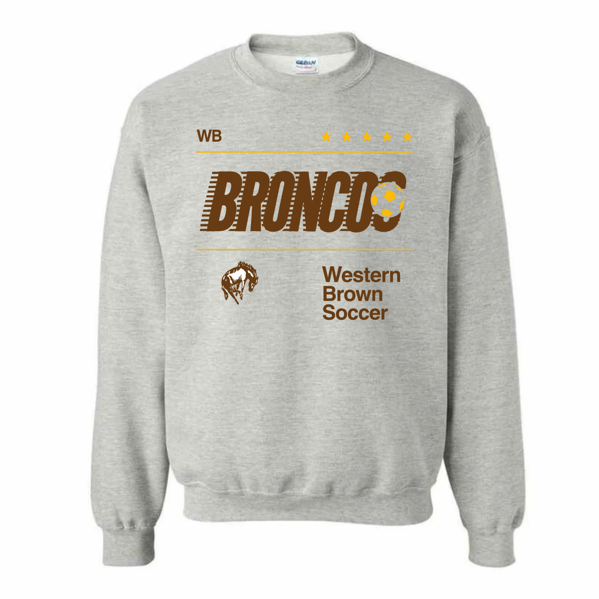 Western Brown Broncos — Fast Break — Youth Crewneck Sweatshirt