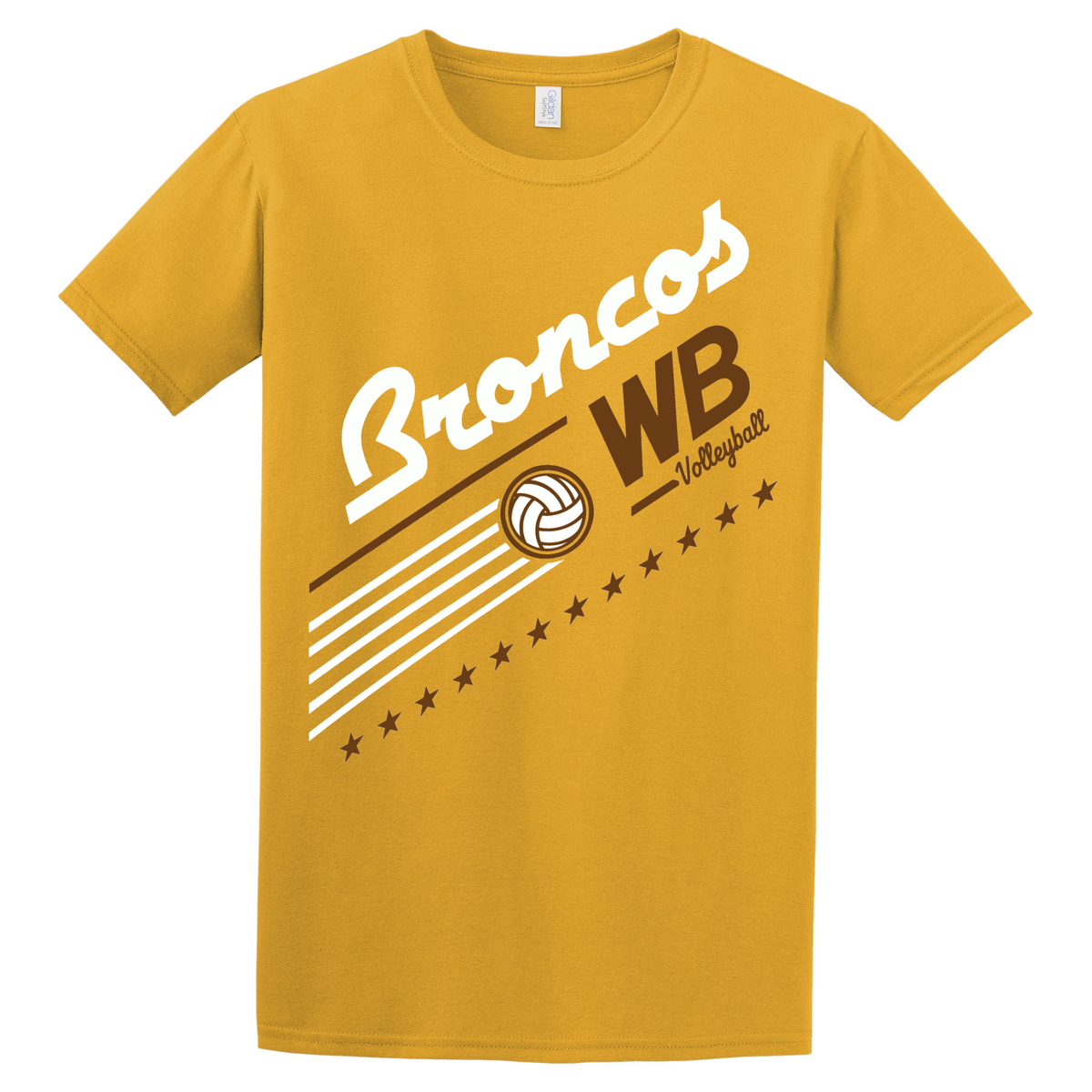 Western Brown Broncos — Broncos United – Volleyball — Youth T-Shirt