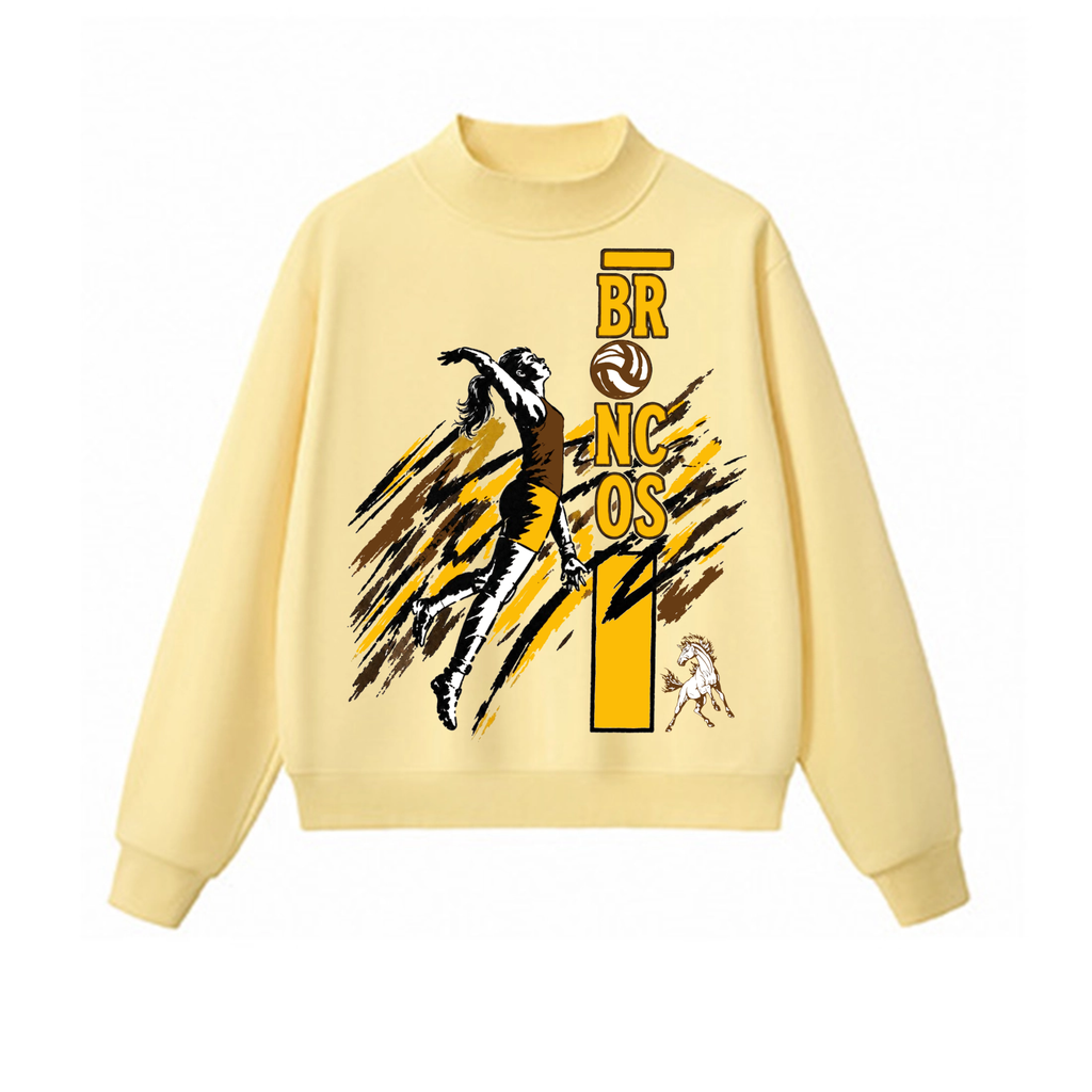 Western Brown Broncos — Air Raid — Adult Mock Neck Sweatshirt