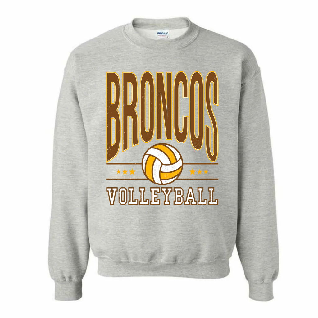 Western Brown Broncos — Six Stars — Adult Crewneck Sweatshirt