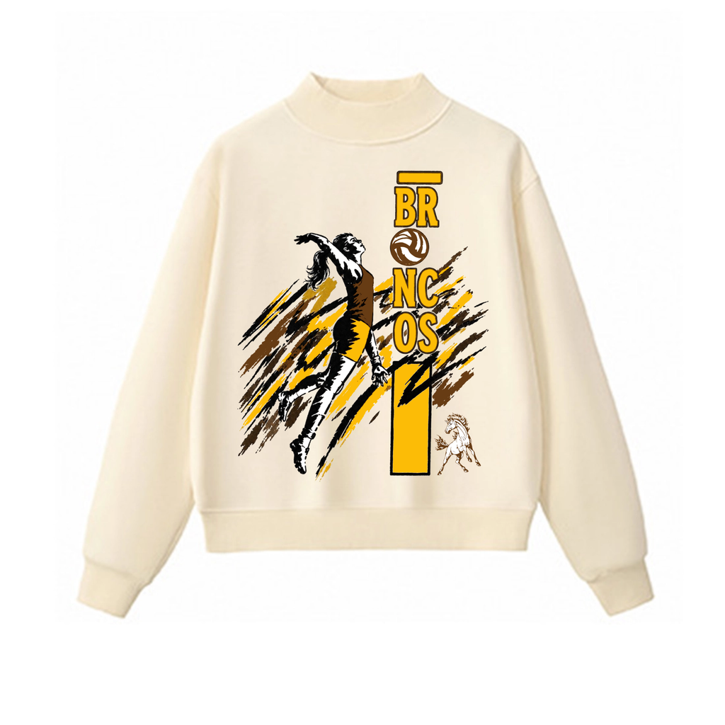 Western Brown Broncos — Air Raid — Adult Mock Neck Sweatshirt