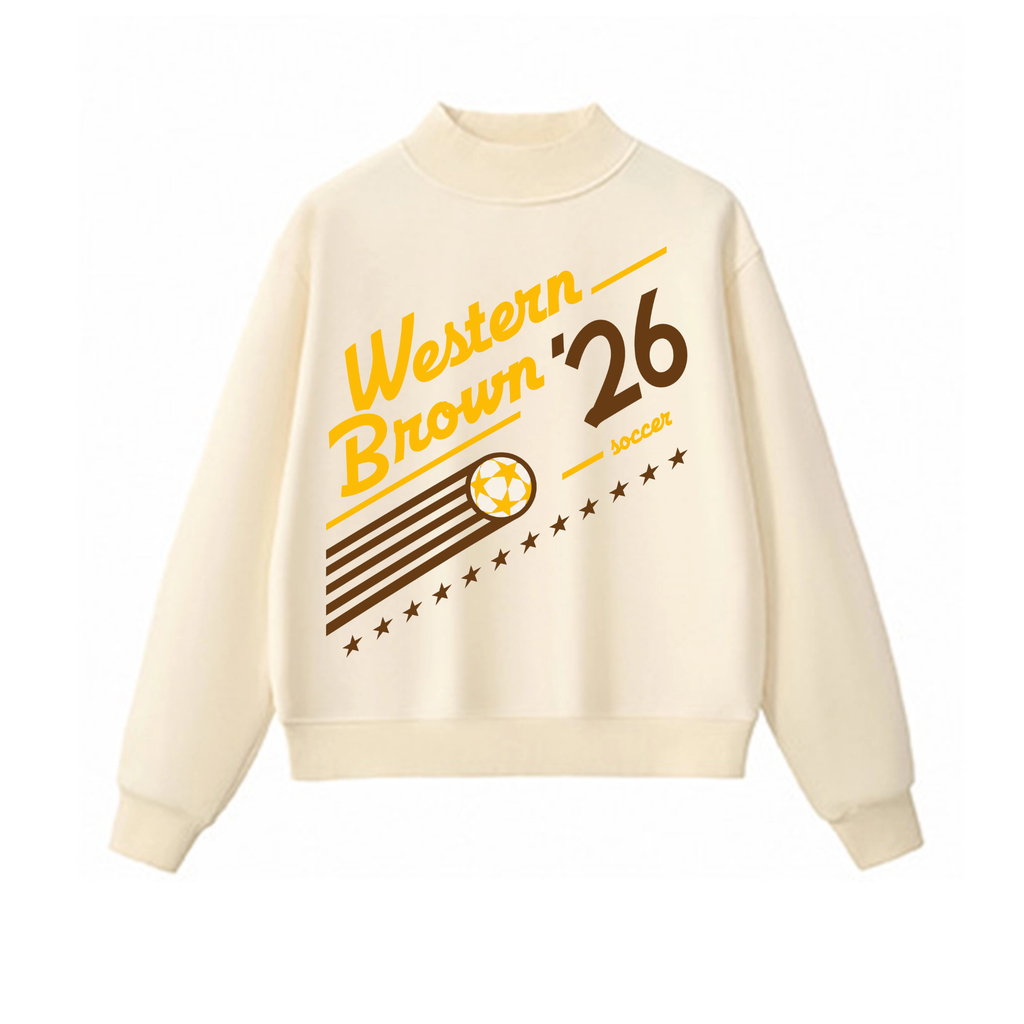 Western Brown Broncos — Pitch 26 — Adult Mock Neck Sweatshirt
